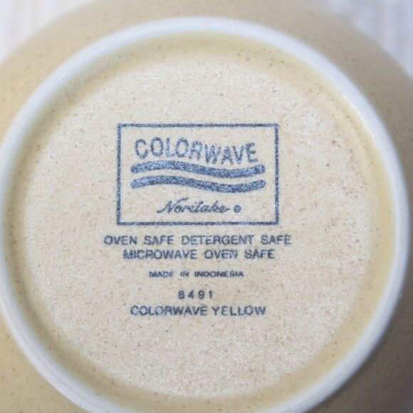 VTG NORITAKE COLORWAVE YELLOW CREAMER & COVERED SUGAR STONEWARE SPECKLED 8491 - Picture 11 of 13